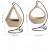1pc Iron Frame Hanging Basket Ceramic Incense Burner with Creative Ceramic Sage and Peruvian Wood Tray (Without Incense)