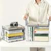 Large Capacity Foldable Storage Bag - Transparent PVC Organizer with Handle for Clothes, Books & Toys, Durable Travel Tote