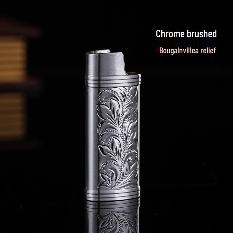 **J5 Bic Retro Mini Metal Lighter Set - Creative Fireworks Shell Design**