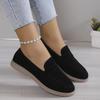 Fashion New Round Head Suede Flat Bottom Light Mouth Single Shoes, Women's Low-top Solid Color Lazy Loafers