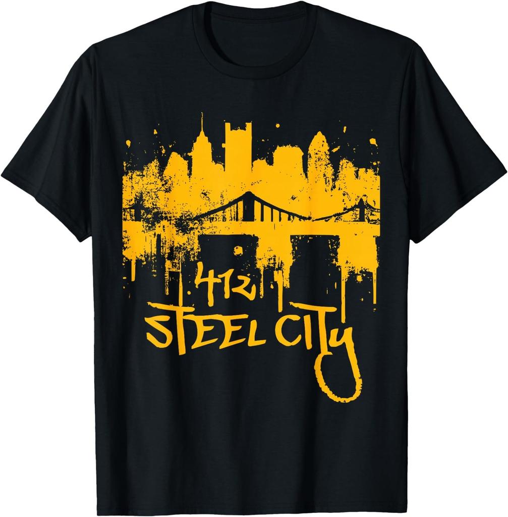 Koszulka z panoramą miasta Pittsburgh Steel City