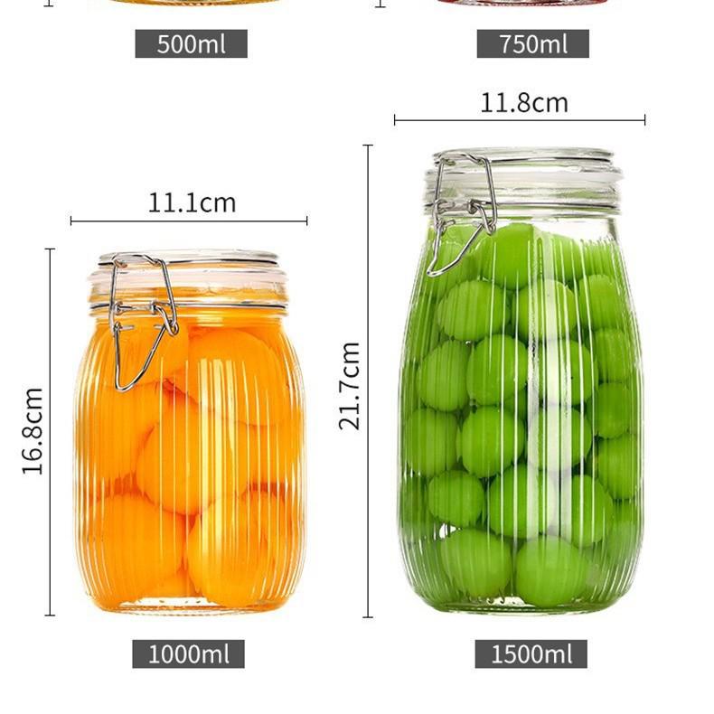 Stainless Steel Buckle Glass Jar for Pickling and Storage