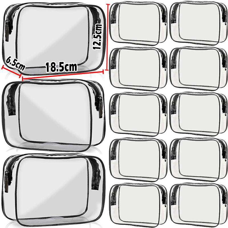 

1/12pcs Transparent PVC Toiletry Bags Waterproof Bathroom Storage Bag Travel Makeup Pouch Cosmetics Organizer Pouch Tote Bags 1pc