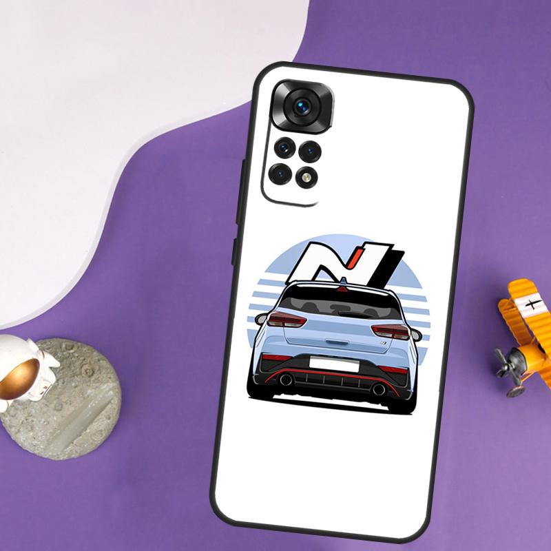 

blue car I30N Case For Xiaomi Redmi Note 14 13 Pro 12 9 10 11 Pro 10S 11S 12S Redmi 14C 13C 10C 12C Cover Redmi Note 11S