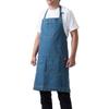 Plaisir Men's Washed Denim Apron, Authentic Denim, Plus Sizes Available, Stylish, Wrinkle-Resistant, Black, for Work, Professional Use, BBQ, DIY