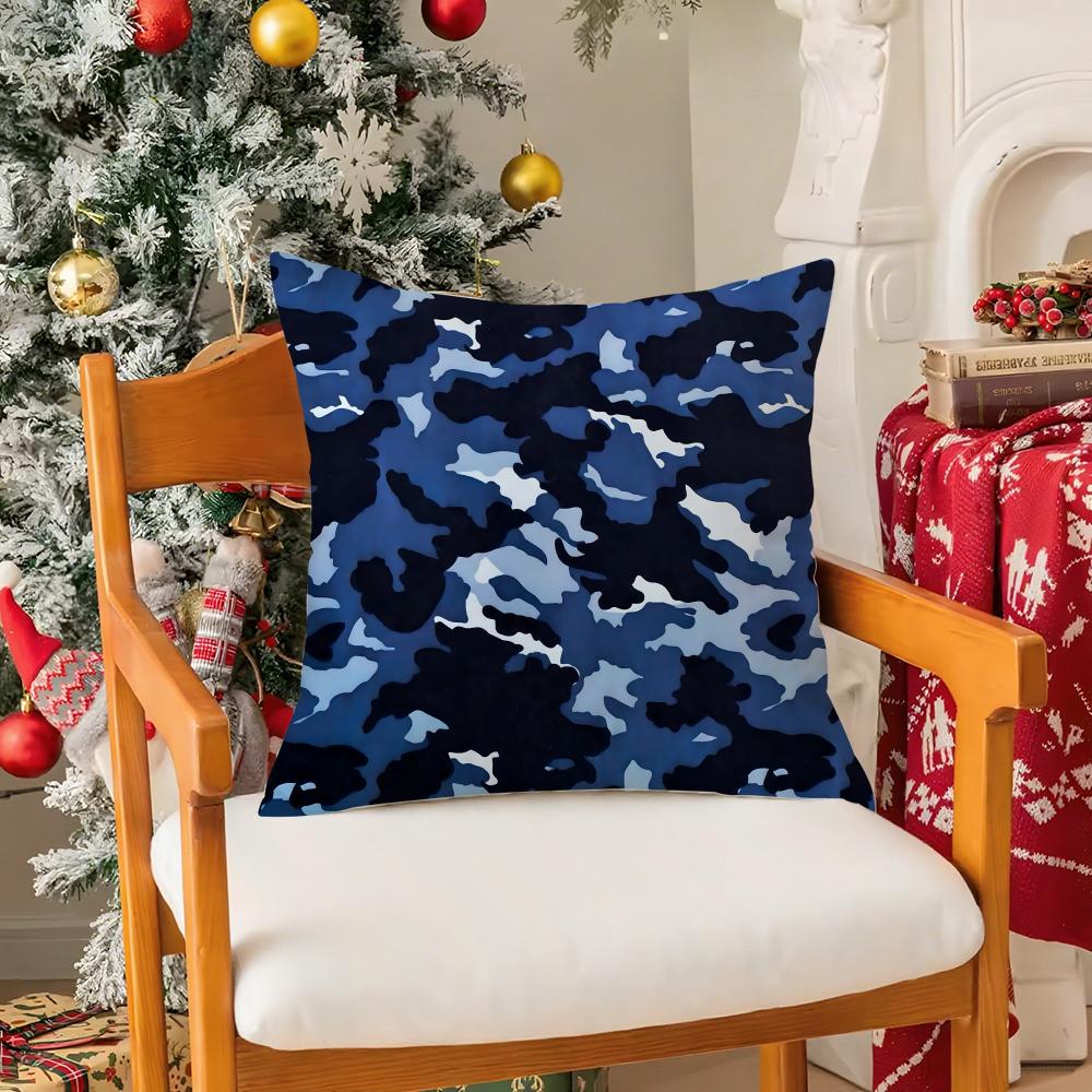 Decorative Military Camo Pillow Case Silky Elegant Comfort Sofa Bed Invisible Zipper