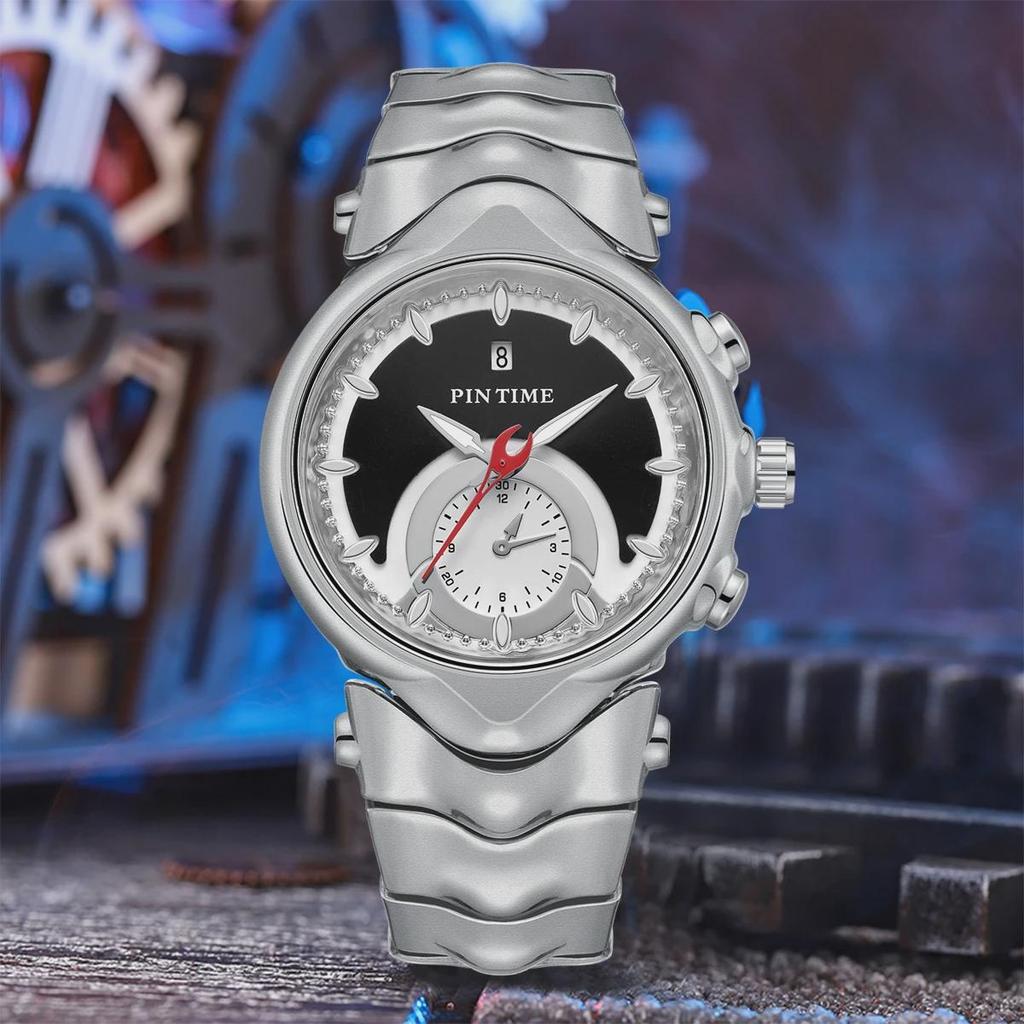 PINTIME Y2K Creative Retro Style Luxury Men's Waterproof Luminous Stainless Steel Watch Fashion Punk Date Quartz Watches