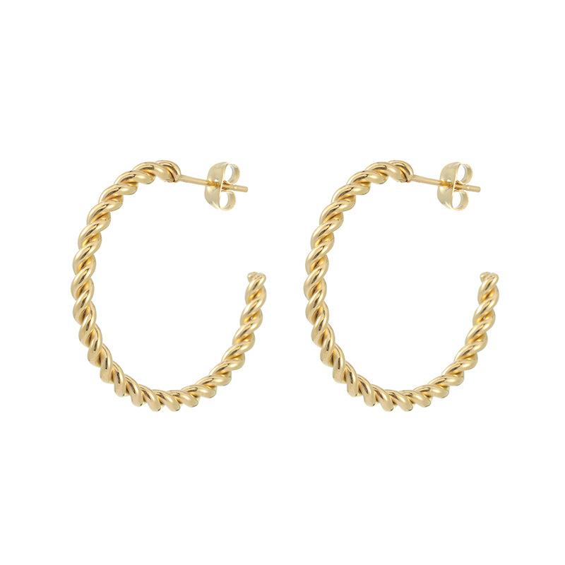Cross -Border European And American Women 'S Female Twist Line Stainless Steel Earrings