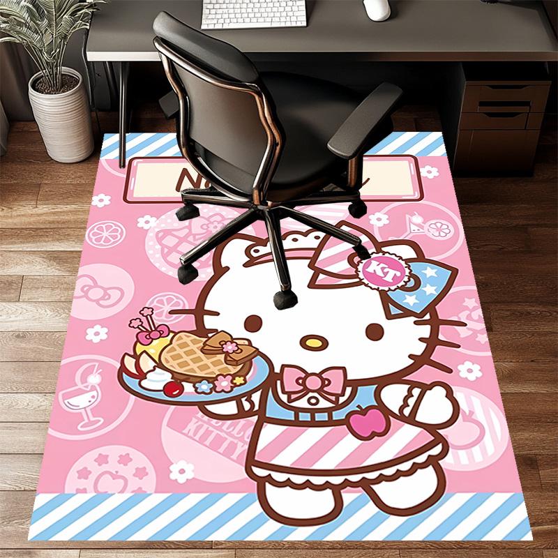 Custom HelloKitty Mat Personalized Name, Polyester Washable Indoor Entryway Rug, Gift for Christmas, Easter, Thanksgiving Day