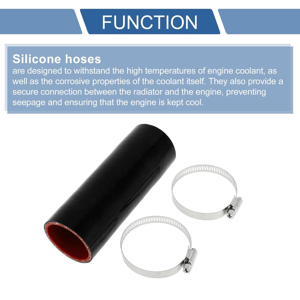 X AUTOHAUX Silicone Hose, Silicone Tube, Intercooler, Turbo, Intake Pipe, Black, Length 5.9 Inches