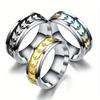 1Pc Fashionable, Fashionable and Simple, Butterfly Pattern Design, Trendy Titanium Steel Ring