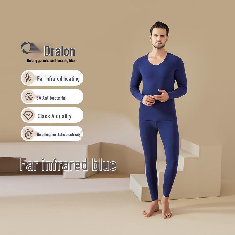 Men's Seamless Velvet Thermal Underwear Set – Self-Heating Top & Bottom for Autumn