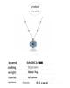 S925 Sterling Silver Sapphire Necklace: Women’s Luxury Full Diamond Pendant with Colored Stones