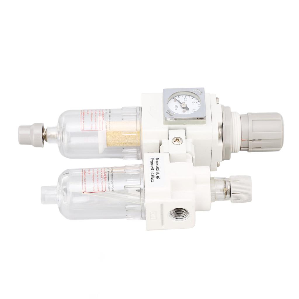 Air Filter Regulator Lubricator Combo G1/4in Inlet Outlet Pneumatic Tool Air Pressure Regulator Water Oil Separator