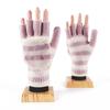 Autumn and Winter Couple Gloves Men and Women Thick Imitation Cashmere Gloves Women Striped Half Finger Gloves Touch Screen Two Fingers Office Writing