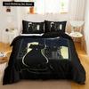 3PCS Single-sided Printed Bedding Set ,Comforter Cartoon Cute Cat Duvet Bedding Cover Pillows Comfortable Bedspreads BeddingSet