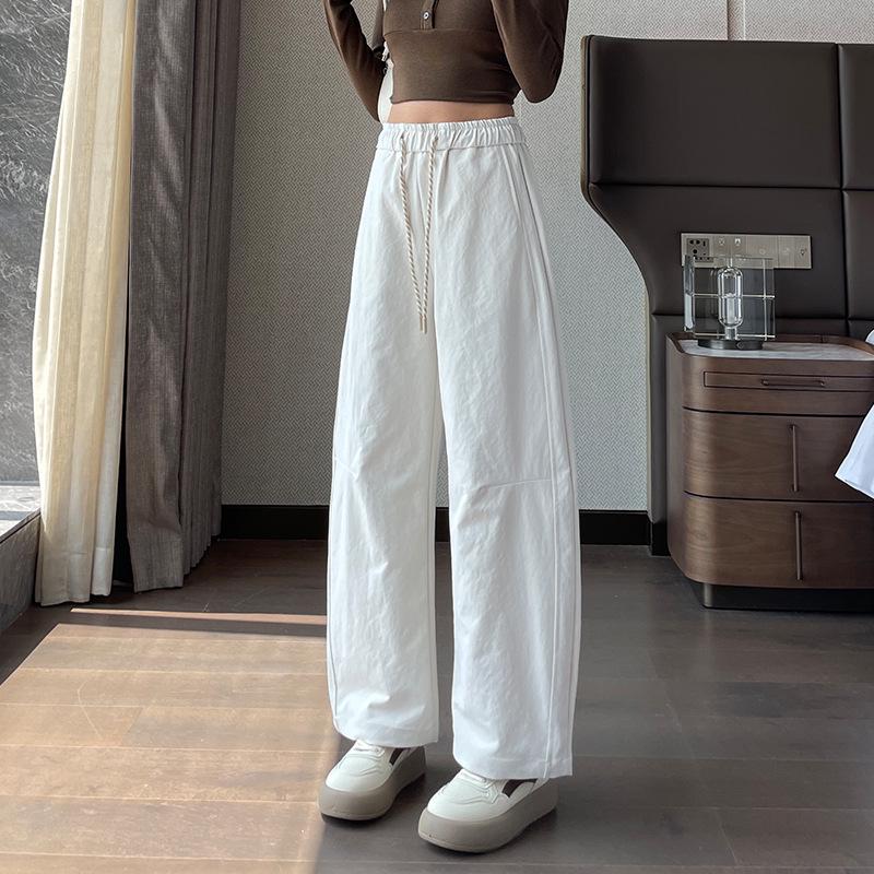 

Women s Slimming Wide-Leg Scimitar Pants - Versatile Casual Sports Wear for 2025 Spring, Autumn, and Winter. Double Extra Large бежевий