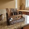 Wooden Spoon Fork Storage Box Large Capacity Cutlery Storage Box for Kitchen