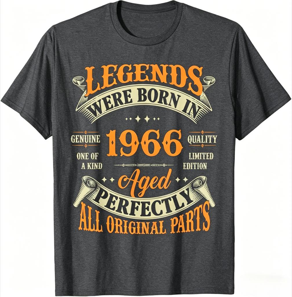 Vintage Legend Born in 1966 59th Birthday Tee 59 Years Old TShirt Printed Graphic T Shirt Unisexs Clothing 2026 Summer T Shirt