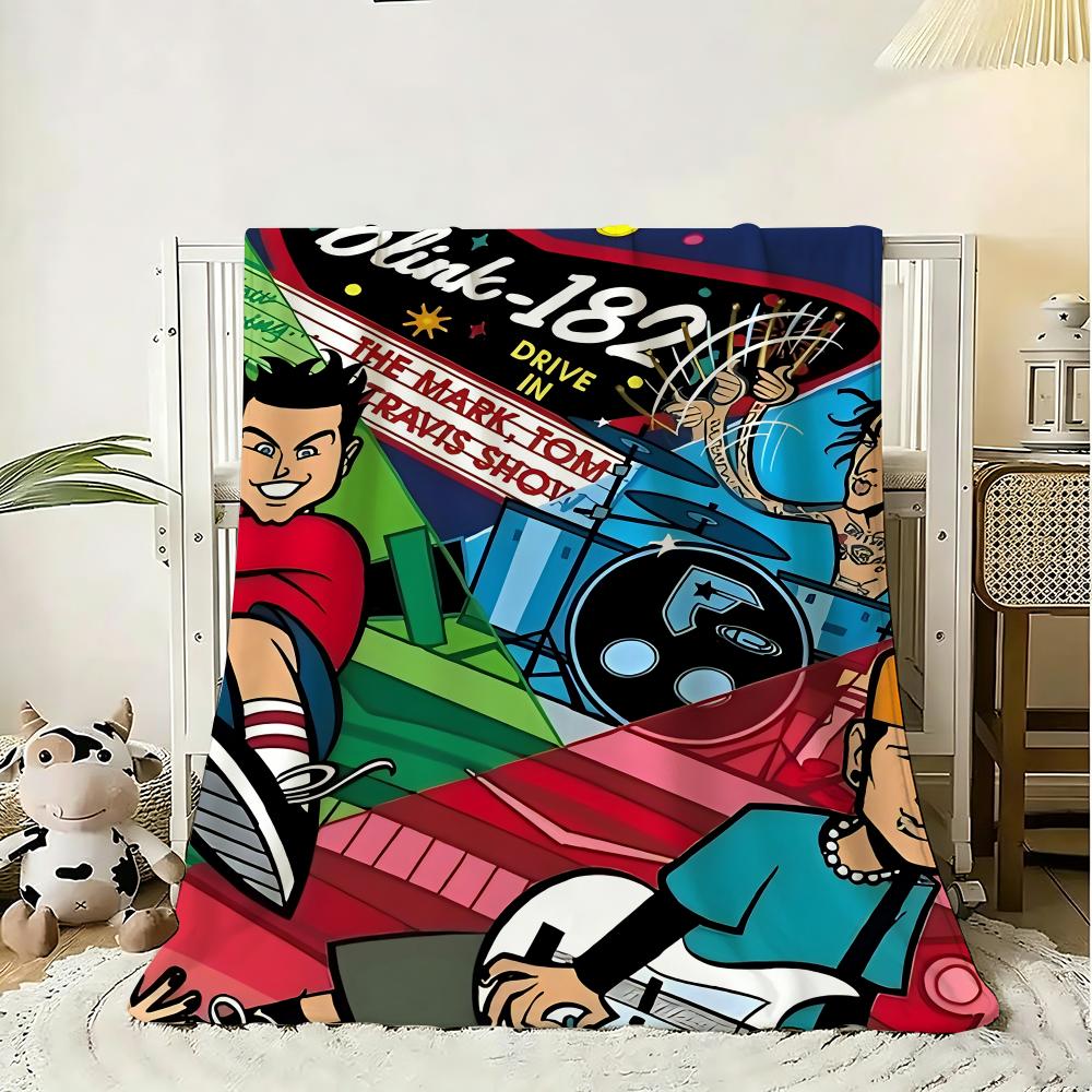 Band Blink 182 Throw 240g Flannel Blanket Lightweight Soft Skin-friendly Summer Thin Throw Blanket
