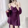 Solid Color Sexy Pajamas Women's Ice Ribbon Chest Pad Suspender Pajamas 1011 New Silk Loungewear Available