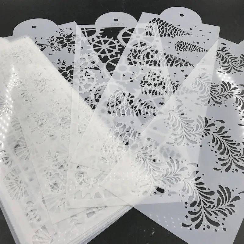 New Fondant Stencils Lace Flower Spike Pattern Style Cake Stamp Embossing Mold Wedding Cake Decoration Edge Template Baking Tool