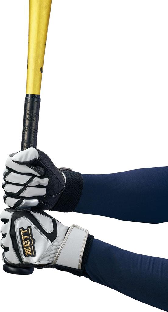 ZETT Impact Z Baseball Batting General Silver X Black Size L Gloves, Ambidextrous, Use, (1319), (BG19202B)