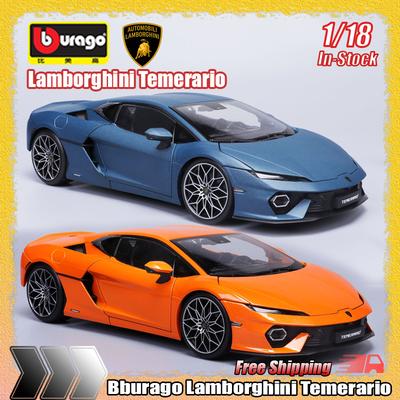 Stock Bburago 1:18 Lamborghini Temerario Series Simulation Alloy Miniature Die-casting Sports Car Model Ornament Custom Toys