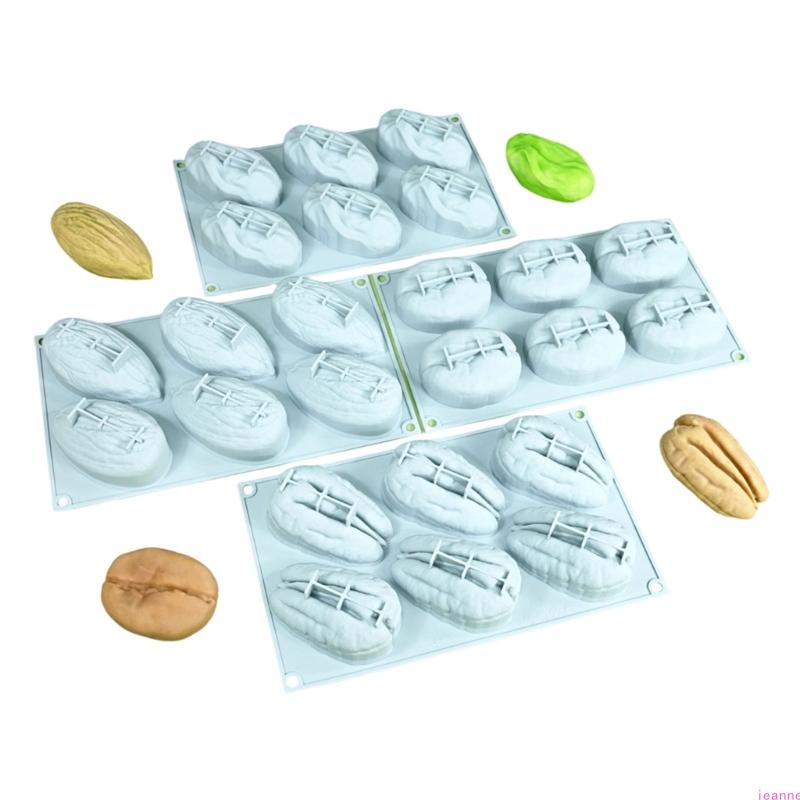 Kreativní silikonové formičky s designem pistácií a pekanových ořechů, ideální pro dorty, čokoládu a mražené pochoutky, kuchyňská forma na pečení