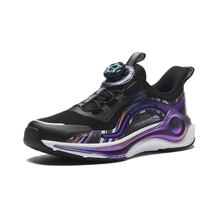 Anta Lingyun 2 Non-Slip Shock Absorbing Durable Low-Top Kids Running Shoes Kids Sneaker Black Purple 312335571-4