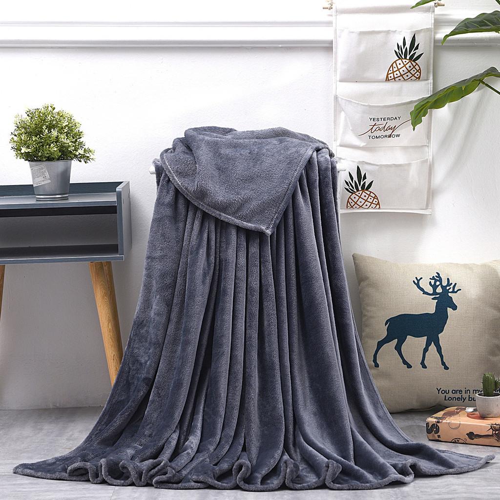 Solid Simple Color Soft Plush Blanket For Napping Sofa And Daily Bedroom Use
