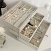 3 Layer Jewelry Organizer Boxes,with Organizer Drawer, Velvet Earring Organizer, Holder Boxes for Stud Earrings, Rings