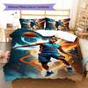 Basketball Player Flame Splash Art Print 3 Pieces Duvet Cover Set Sports Fan Bedding Bedroom Home Decor Without Pillow Core