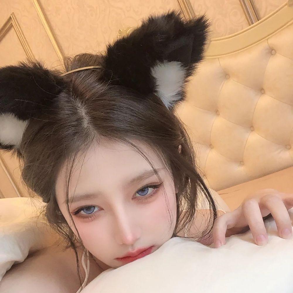 Face Female Plush Girl Hair Accessories Women Hair Band Cat Ear Headband Korean Style Head Hoop