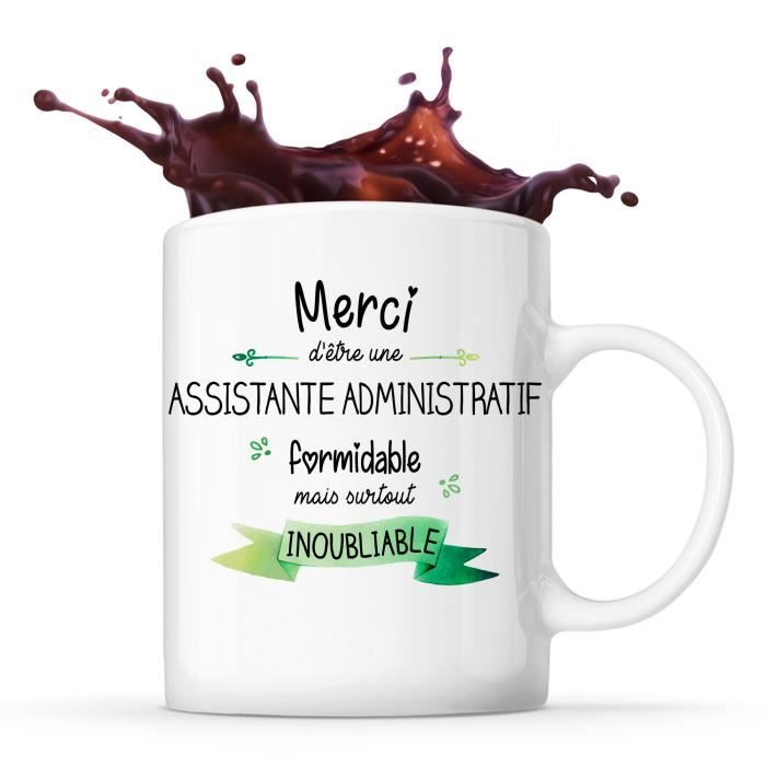 Mug - Merci Assistante - Céramique - Imprimé Recto/Verso - 325 ml