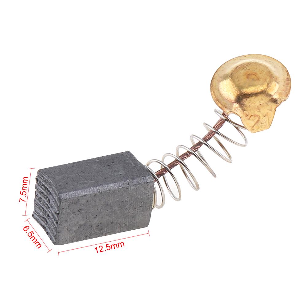 10Pcs Mini Black Carbon Brushes with Copper Core & 20mm Springs, Replacement Parts for Electric Drills and Grinding Machines