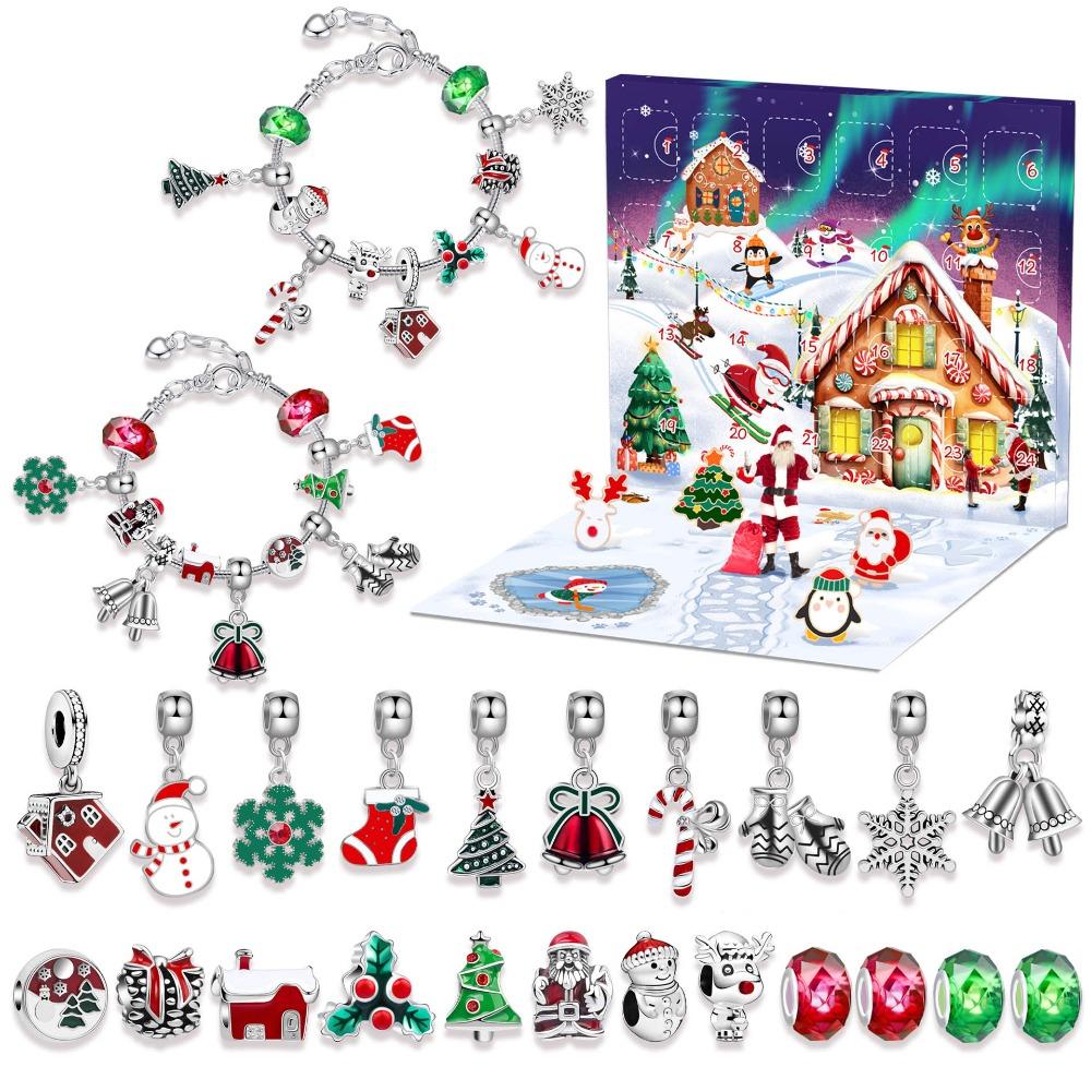 

Bath Toys Christmas Bracelets 24 Days Blind Box Toys Fun Surprise Toys Girls Silver-4