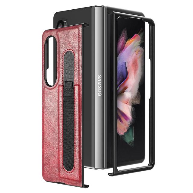 

Матовый кожаный чехол с защитой от падения для Samsung Galaxy Z Fold4 5g Fold 4 Fold3 Fold 3, сумка для мобильного телефона с защитой от царапин, принципиально for samsung z fold 3 красный
