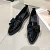 Spring new comfortable and fashionable daily casual flat shoes with pointed bows versatile comfortable women's single shoes