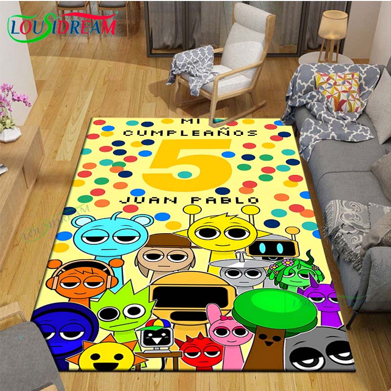 Fashion S-Sprunki Incredibox Game Carpet Outdoor Rug Area Rug Non-Slip Carpet Bedroom Decor Carpet For Room Kid Gift