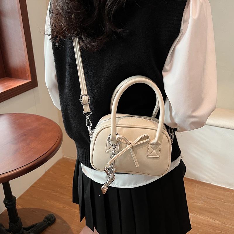 New messenger small bag women's high-end sense niche fashion handbag cute bow mini handbag