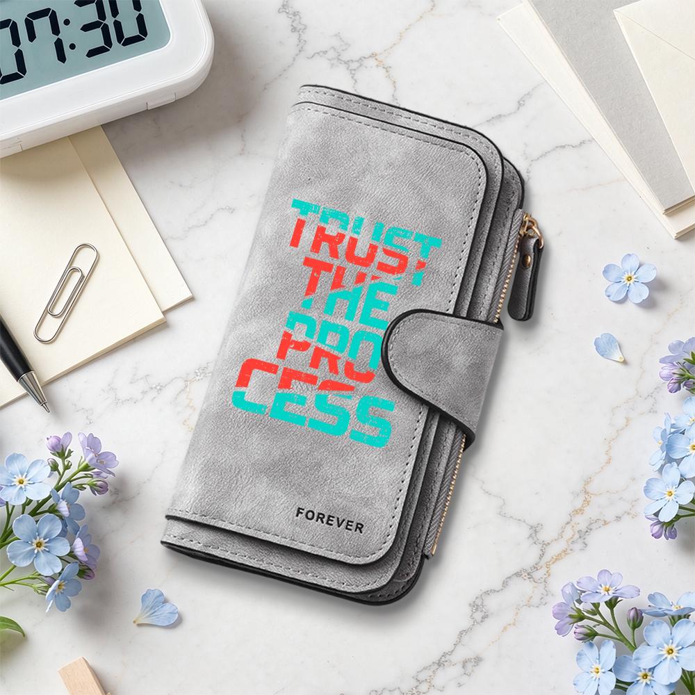 Trendy Printed Long Wallet Multi Card Slot Casual Portable Purse for Daily Use