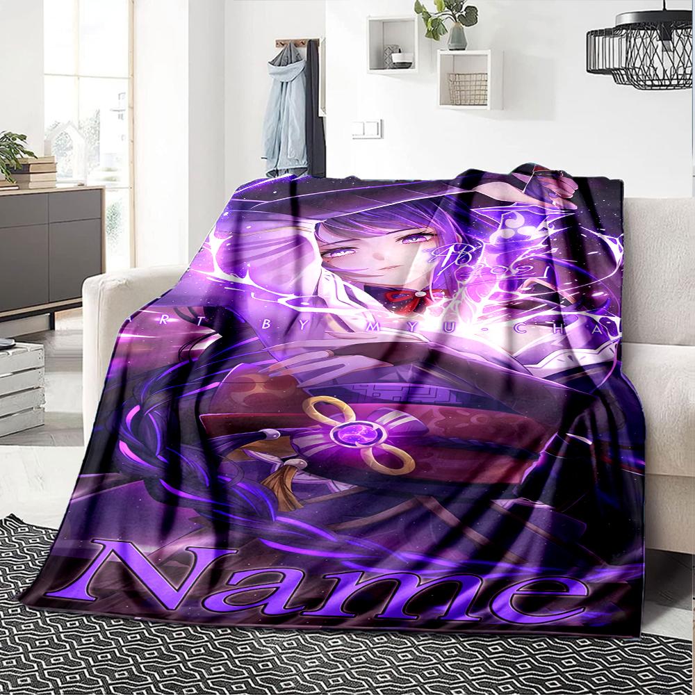 Customiz Name Personality Genshin Impact Balzebub Blanket Soft &Warm Sofa Office Bed Travel Lunch Break Blanket, Gift Suitable All Seasons