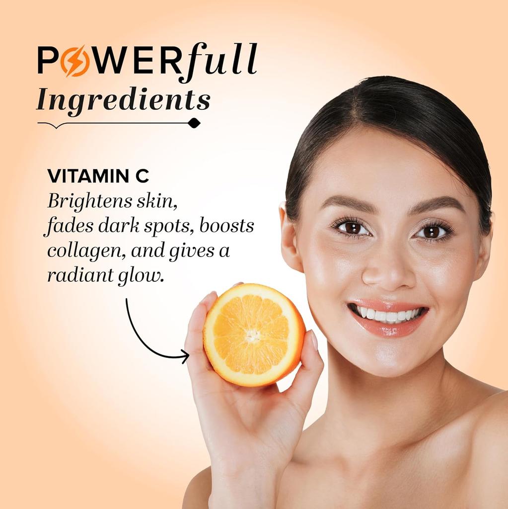 KHADI NATURAL Vitamin C Face Cream 50gm Pack of 1 for Brightening Dark Spots and Hydrating Skin