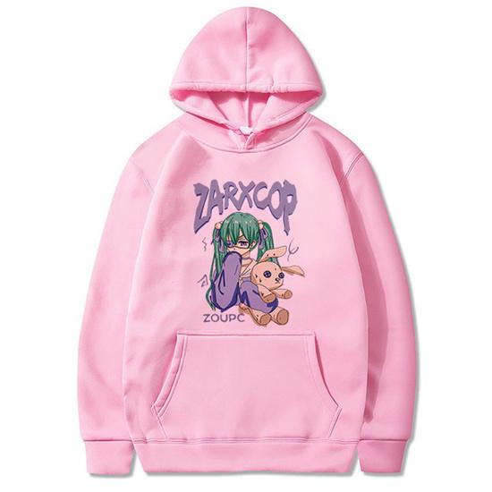 

Толстовка з принтом для дівчат у японському стилі Harajuku Sweet Kawaii Girls Streetwear Punk Goth Vintage Casual Pulover Hooded Top XXXL рожевий