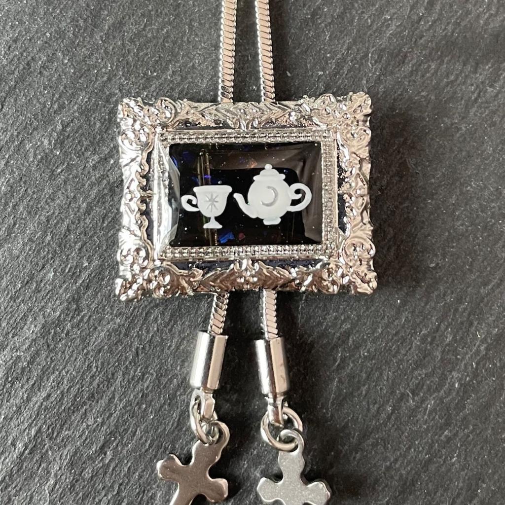 Color Printing Pull Rope Necklace Retro Frame Pattern With Cross Star Pendant Personalized Trend Jewelry Women