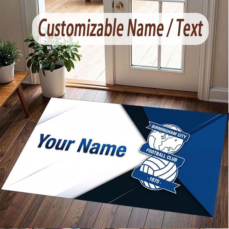 Custom Rug BIRMINGHAM CITY Pattern Print Name Text Soft Non‑Slip Floor Carpet for Home Indoor Decoration
