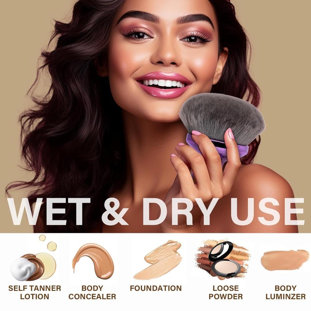 Oversized Kabuki Body Brush for Self Tanner Application Flawless Bronzer Blending Tool Large Face Body Foundation Brush