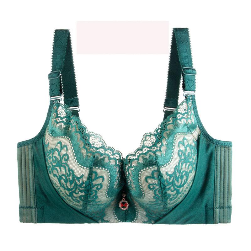Sexy Autumn and Winter Big Yards Underwear Bra Thin Sexy Lace with Steel Ring Has To Support The Full Cup Large Cups To Increase 100D