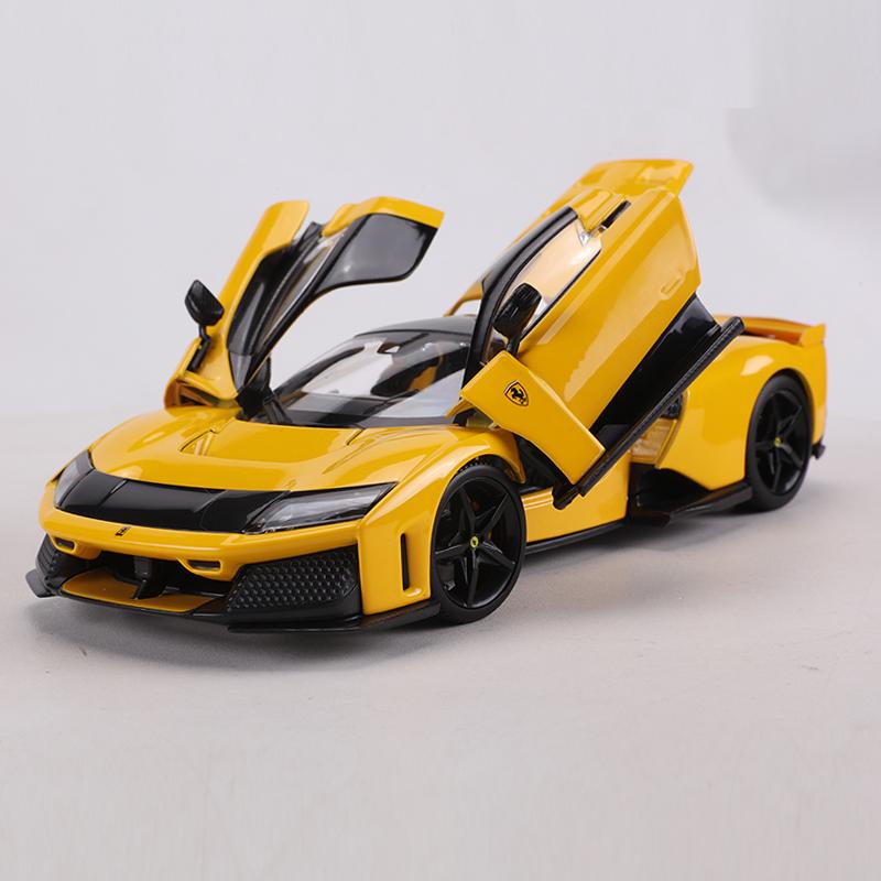 

Бураго 1:24 Феррарі F80 Металева Лита Модель Автомобіля З Повністю Відкривними Дверцятами Іграшка Колекційний Орнамент жовтий